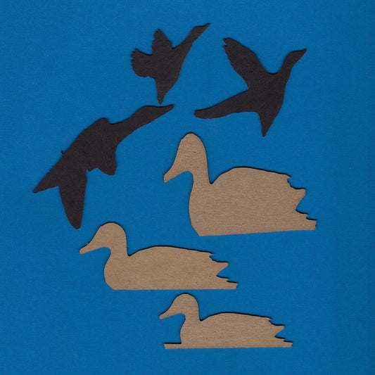 Set of Ducks (Outdoors) (Hunting) (3 Ducks Flying) (3 Swimming Ducks)