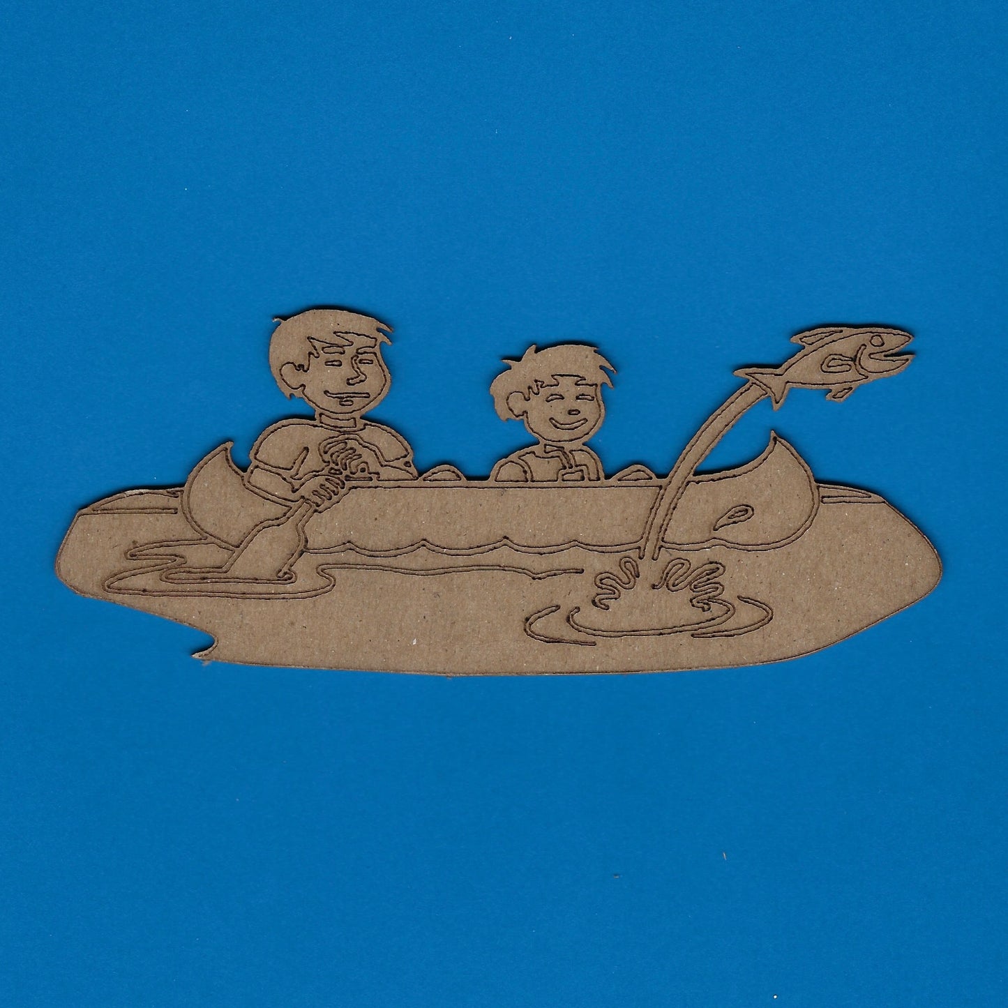Fishing Boys In Canoe Or Boat (Outdoors)