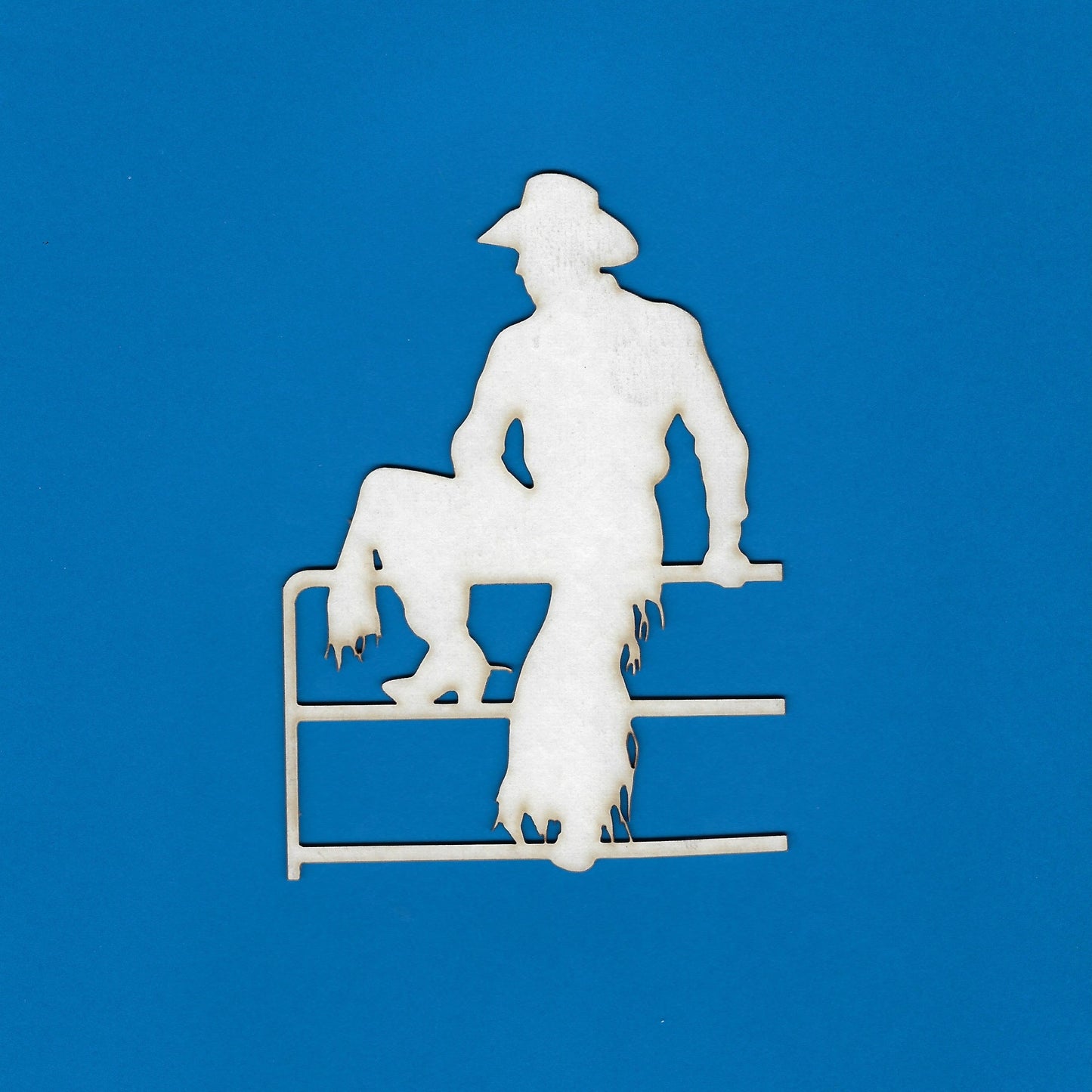 Western Cowboy Sitting On Fence (Man) (Horse)