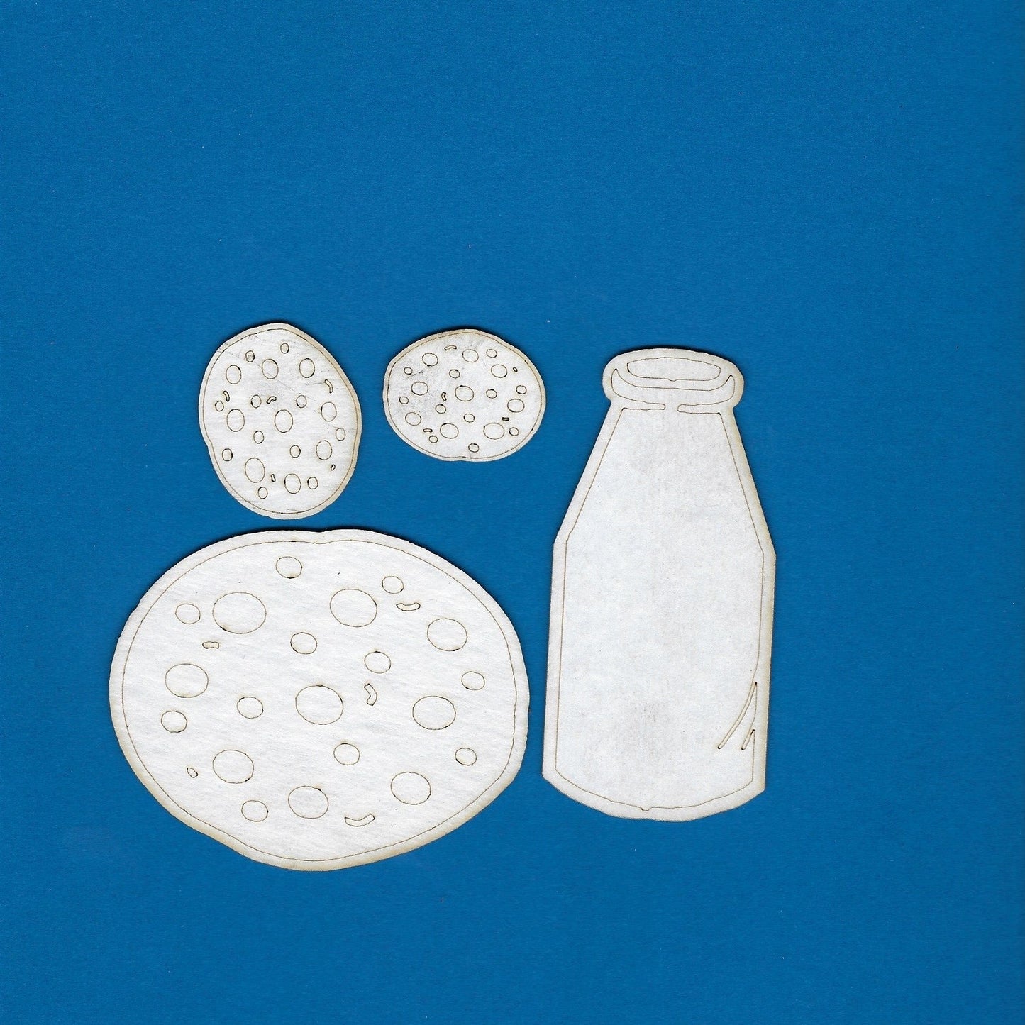 Borden Milk Bottle and 3 Cookies