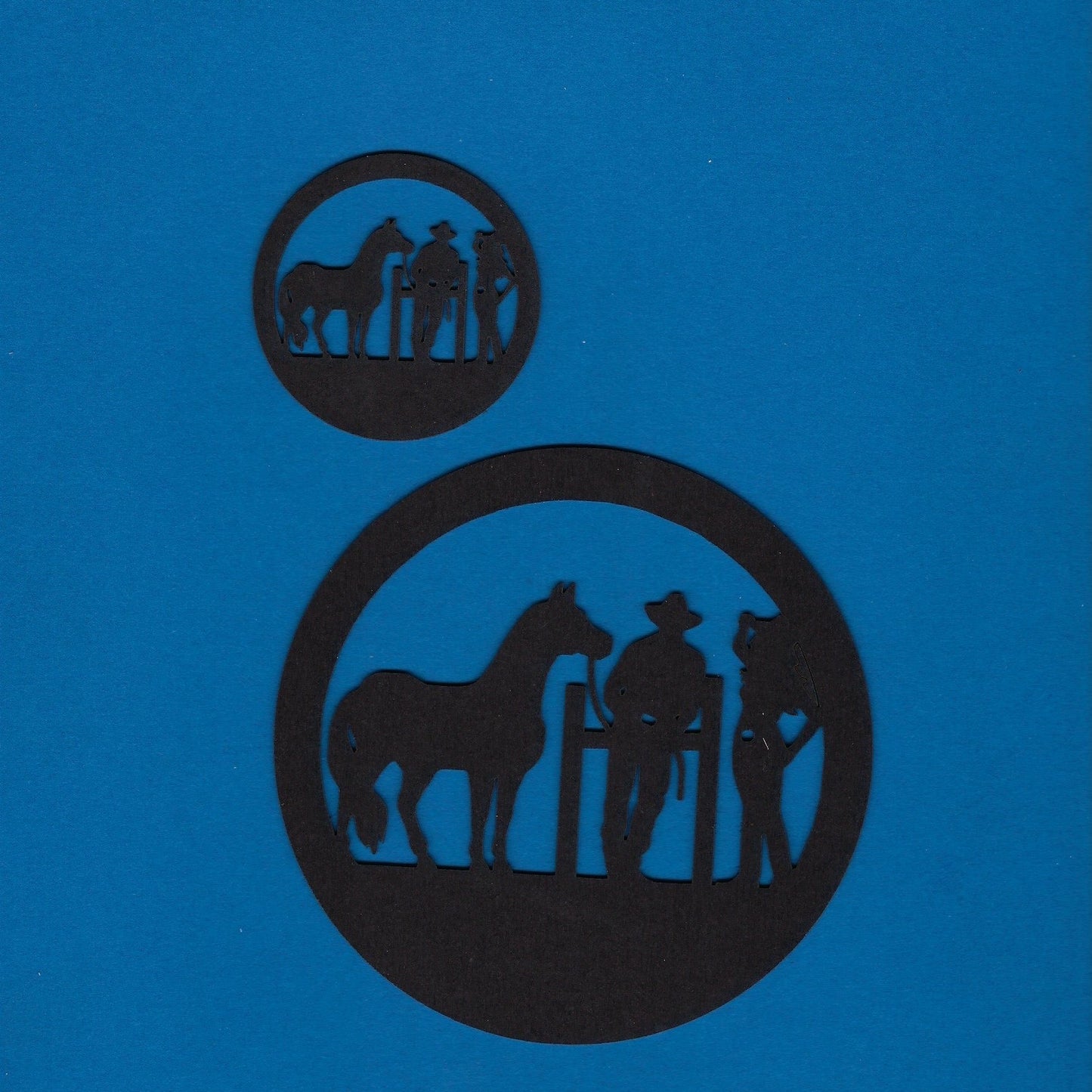 Western Circle (Large and Small) Cowgirl, Cowboy and Horse