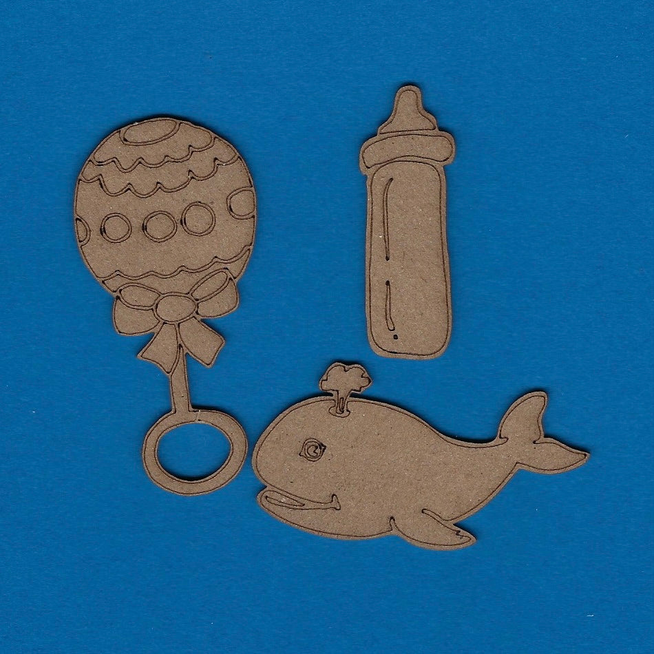 Baby Bottle, Rattle & Whale (Baby Stuff)
