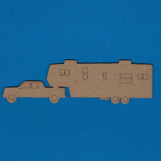 Truck and Camper Trailer (Outdoors)
